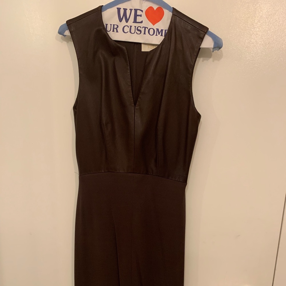 Leather brown Vera wang dress